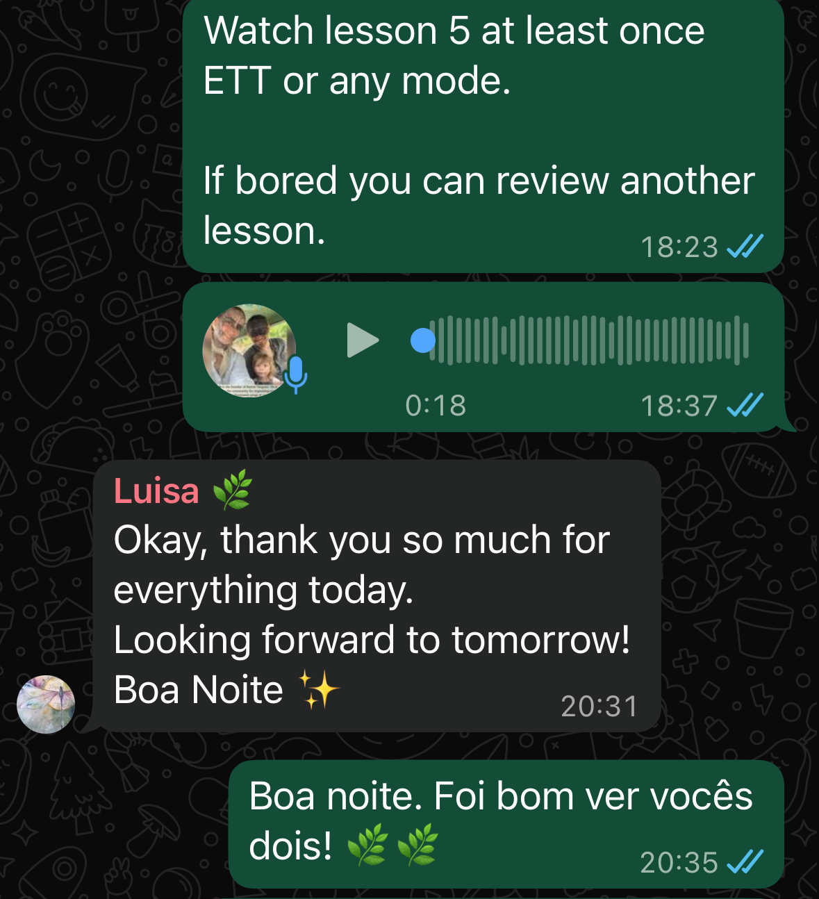 Thank you, Boa Noite