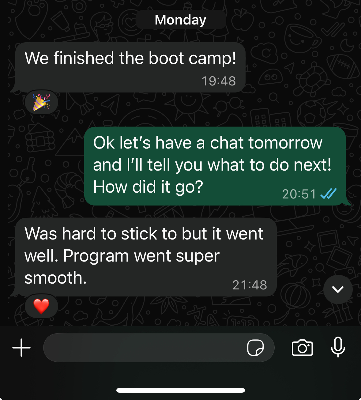 We finished the boot camp